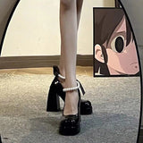 Breakj Small Leather Shoes Women Spring And Autumn 2025 New White French Wedding Shoes Retro Thick Heel Thick Soles To Increase The Mary Treasure