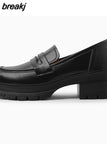 Women Pumps Spring Real Leather High Heels Shoes Woman Fashion Platform Casual Loafers Office Lady Footwear Size