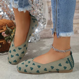 Breakj New Comfortable Shallow Square Head Knit One Foot Flat Plus Size Soft Sole Casual Single