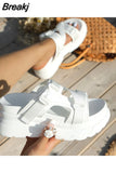 Fashion Womens Thick-soled Slip-on Gladiator Shoes Summer Sandals 2023 New Casual Sports Wedge Women's Slippers