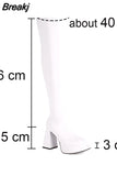 Autumn Women Mid Calf Boots Platform Block High Heels Slim Fit Zip Sexy Party Luxury Long Boots Big Size Shoes