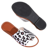 Breakj Cool Slippers Women 2025 New Summer Leopard-Print Sleeve Flat-Bottomed Drag Round Head