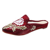 Breakj Head Slippers Fashion Embroidered Cloth Shoes Ethnic Wind Spring And Summer Ladies Sandals Slippers Cloth Art