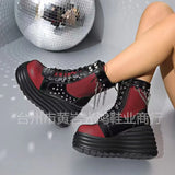 Breakj Women's Shoes 2025 Autumn And Winter Martin Boots With Loose Cake Thick-Sided Short Boots Round Head Fashion Women's