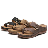 Women's fashion sandals 4cm waterproof platform - summer casual set toe sandals platform wedge with metal buckle