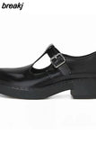 Size 35-40 Women Pumps Ins Fashion Buckle T-Strap High Heels Shoes Woman Platform Spring Office Lady Casual
