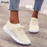 Women Sneakers Slip On Mesh Light Breathable Shoes Woman Walking Platform Comfortable Casual Fashion Female Lace Up Non Slip