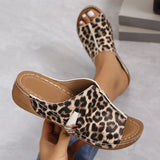 Breakj New Summer Wedge Slippers Female Sandals Thick Platform Plus Size One-Word