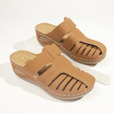 Breakj Casual Women's Slopes And New Sandals Women's Round Head Hollow Summer Bun With Cool