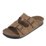 New Cork Slippers Male And Female Suede Slippers Lovers Sandal Shoes Belt