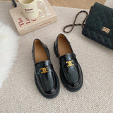 Breakj De Triphal Spring 2023 New Soft Leather Foot Pedal Thick Sole Metal Buckle Retro British Style Small Leather