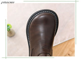 Socks Short Boots Women Literary Retro British Style Small Leather Shoes Thick-Soled Non-Slip Casual Big Head Women