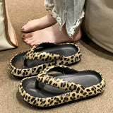 Leopard Eva Flip Flops for Women Summer 2023 New Clip Toe Platform Slippers Woman Soft Sole Non Slip Beach Slide
