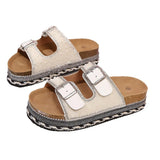 Breakj Buckle Drill Thick Bottom Slippers 2025 Summer New Lady Large Size Beach Cold