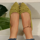 Women's 2025 New Bean Shoes Knitted Flat Shoes Shallow Flying Shoes Large Women's
