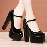 Tiangao 15CM Pointed Catwalk Super High Heels Women's Thick-Soled Waterproof Platform Large Size Lacquered Leather Cheongsam Model Performance