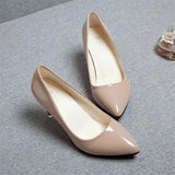 Leather High heels pumps women shoes 2019 Spring Autumn Fashion Pointed wild ceremonial professional sexy wedding