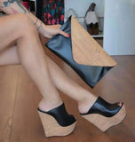 For 2023 Simple Wind Slope And Spell Color High Heel Slippers A60-40 Have To Do 35-42