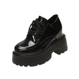 Breakj 2023 New British Wind Academy Small Leather Shoes Women's Thick Sole Leather Belt Happy Shoes Retro Comfortable Women's