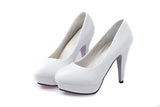 New Women's Shoes Lacquered Leather High Heels Professional OL Waterproof Table Shallow Mouth Round Head Single Shoes High Heels Women's Large