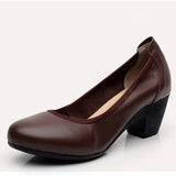 Soft & Flexible Pumps Shoes Women OL Pumps Spring Mid Heels Offical Comfortable Shoes Size