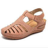 Breakj Casual Women's Slopes And New Sandals Women's Round Head Hollow Summer Buns With