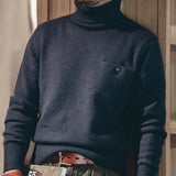 Turtle Neck Knitted Sweater Men Solid Cashmere Soft Oversized Thick Warm Men Pullovers Tops Sweater Knitting