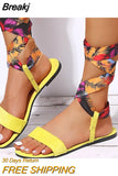 Women Sandals Ankle Strap Summer Shoes Flat Plus Size 43 Casual Fashion Beach Sandals New 2023 Ladies Shoes Zapatos De