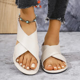 Breakj Summer Large-Size Cross-Soled Sandals Women's Broadband Strips Toe Beach Cool