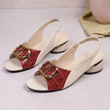 Breakj Women With 4 Cm Thick Heel 2025 Summer New Soft Leather Cool Slippers Wearing Fish