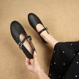 Breakj Hollow Ballet Mary Jane Shoes Women 2025 New Breathable Soft-Soled Sandals Flat Comfortable Single