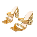 Heels Women 2024 Summer Gold Women's Shoes With Fashion Sandals Plus Size