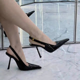 Summer New Shallow Heel Stiletto Heels Women's Feeling Small Square Head Tou Black Sandals Women's