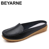 Two Different Women's Shoes Real Leather Moccasins Mother Loafers Soft Leisure Flats Female Ladies Driving Net