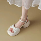 Breakj 2024 Summer One Word With Waterproof Platform Platform Roman Sandals Women's