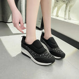 New Large Size Women's Shoes With Thick Glitter, Solid Color Cover, Breathable Feet, Light And High