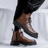 Breakj Boots Men's New Casual British Fashion Top Black Motorcycle Boot