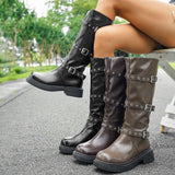 Breakj Trouser Boots Women 2025 Thin Thick Bottom Punk Wind But Knee Boots High-Sleeches Knight
