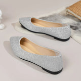 Breakj New Sleek Fashion Light-Mouthed Single Shoes Women's Bean Shoes Large Flat-Bottomed Tip Single