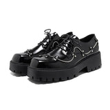 Breakj British Wind Thick Bottom Derby Profile Picture Black Male Business Casual Leather Shoes Retro Patent Leather