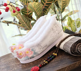 Breakj Shoes Hanfu Shoes Ancient Style Female Embroidered Cloth Shoes Inside The Raised Head Ancient Costume Shoes Cloth Shoes