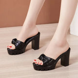 Slippers Women's Summer 2023 New Fashionable Slippers With Thick Heels And Thick Soles Waterproof Platform Small Size Fish Mouth Open Toe