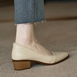 Breakj Single-Shoe Women 2025 New Thick-Heeled French Light Mouth Heeled Women's High