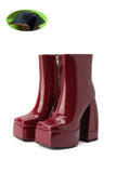High Quality Winter Bare Boots Zipper Square Toe Chunky Heel Fashion Boots Size 43 Winter Boots Women Platform Boots