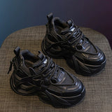 Breakj Old Dad Shoes Women 2025 Autumn New European Over-Fire Sneakers Thick Soles Of Small Height Women's