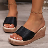 Breakj Head Print Thick-Bottomed Pine Cake Pedaled Roman Shoes Women 2025 Summer New Large-Size Wearing Cold