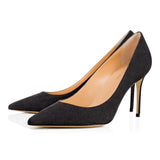 Pointed Black Riveted High Heels Ladies White Apricot Lacquered Leather Wedding