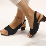 Breakj Women's Large Code 2023 Summer New Fish Mouth Clip Beach High Heel Buckle Buckle Women's