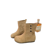 Breakj Short Barrel Boken Boots Comfortable Flat Bottom Short Boots Round Head Martin Boots 2025 Autumn And Winter New Set Casual Women