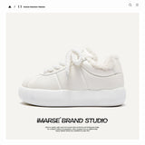 Breakj Shoe Designer Winter Coated Warm Cotton Shoes Thick Soles Raised Small White Shoes Men And Women's Shoes Snow
